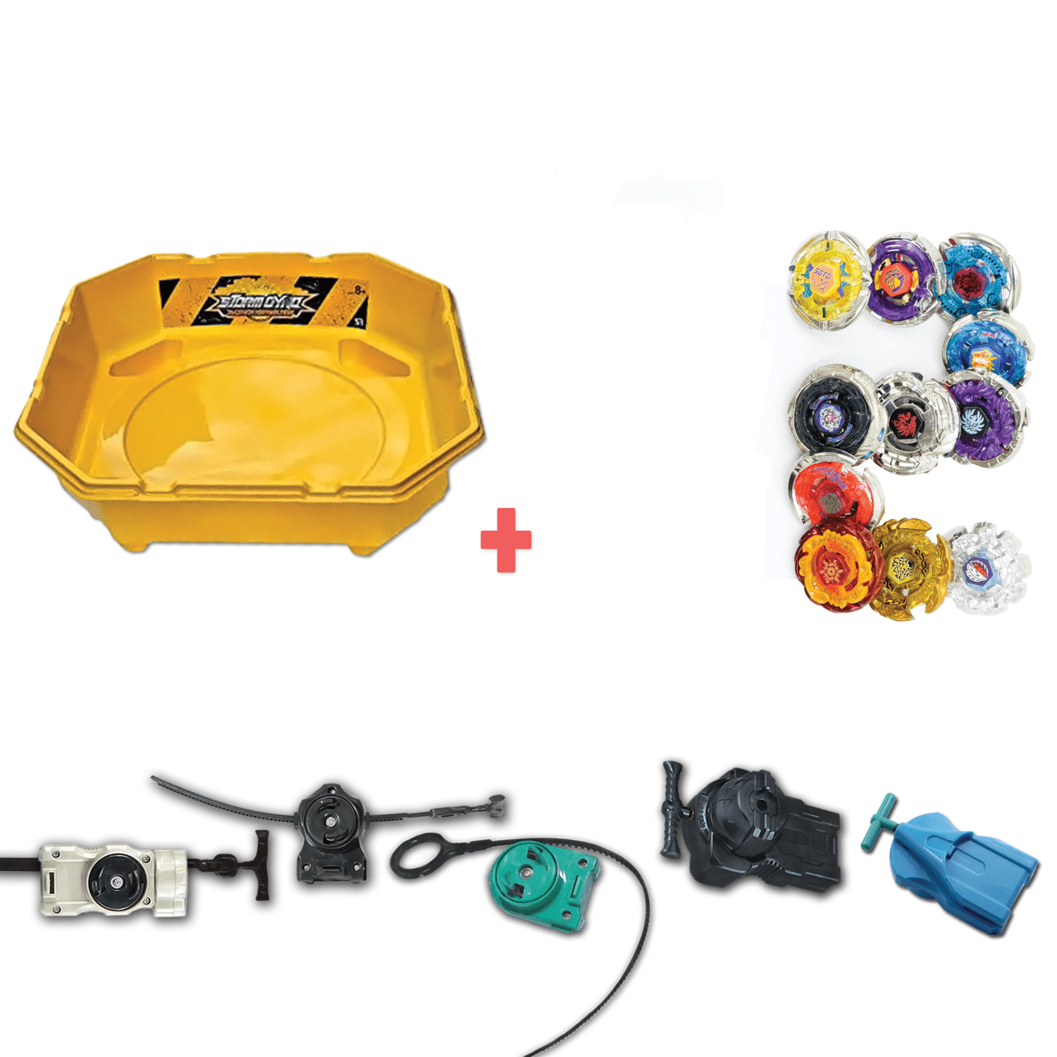 Exclusive Beyblade Battle Ready Starter Pack W/ Stadium, Beyblade Combo 2 Pack, 2 Random Launchers