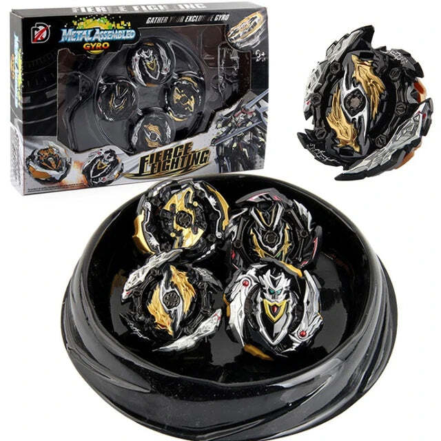 Beyblade Burst 4Pc Set W/ Mini Arena Limited Black Gold Edition